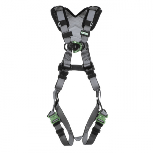 MSA 10194657, V-FIT Harness, Extra Large, Back & Chest D-Rings, Quick-Connect Leg Straps, Shoulder P