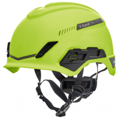 MSA 10194788, V-Gard H1 Safety Helmet, Trivent, Hi-Viz Yellow/Green, Fas-Trac III Pivot, ANSI, EN124