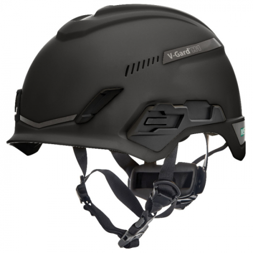 MSA 10194790, V-Gard H1 Safety Helmet, Trivent, Black, Fas-Trac III Pivot, ANSI, EN12492