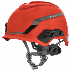 MSA 10194792, V-Gard H1 Safety Helmet, Novent, Red, Fas-Trac III Pivot, ANSI, CSA, EN397