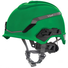 MSA 10194794, V-Gard H1 Safety Helmet, Novent, Green, Fas-Trac III Pivot, ANSI, CSA, EN397