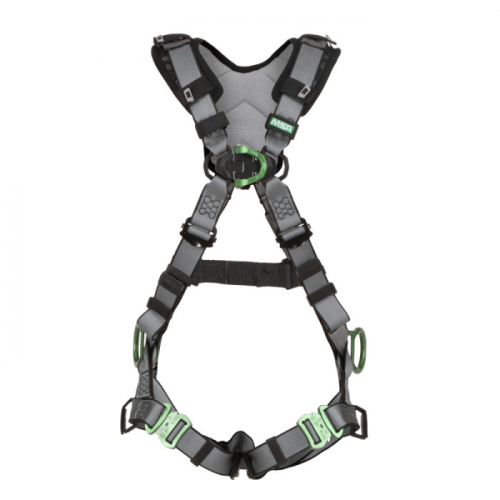 MSA 10194863, V-FIT Harness, Extra Small, Back, Chest & Hip D-Rings, Quick-Connect Leg Straps, Shoul