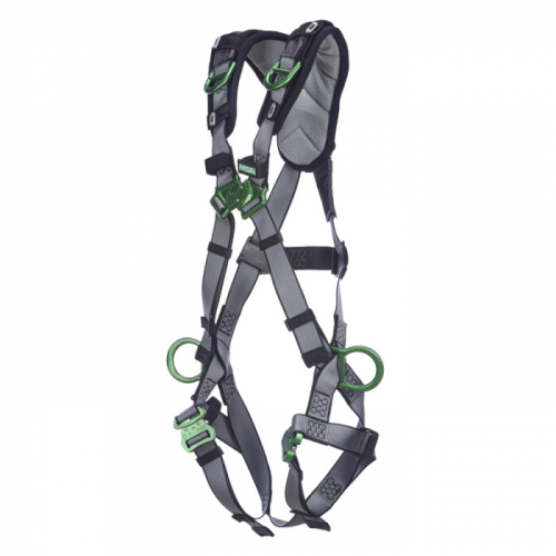 MSA 10194884, V-FIT Harness, Extra Small, Back, Hip and Shoulder D-Rings, Quick-Connect Leg Straps,