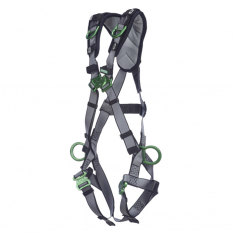 MSA 10194887, V-FIT Harness, Super Extra Large, Back, Hip and Shoulder D-Rings, Quick-Connect Leg St