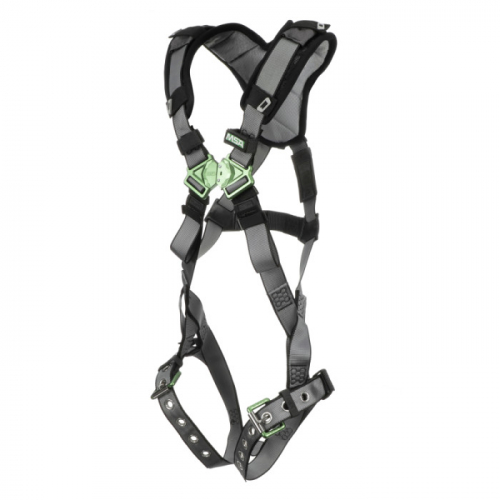MSA 10194890, V-FIT Harness, Extra Large, Back D-Ring, Tongue Buckle Leg Straps, Shoulder Padding
