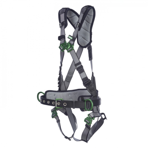 MSA 10195133, V-FIT Construction Harness, Extra Small, Back & Hip D-Rings, Quick-Connect Leg Straps,