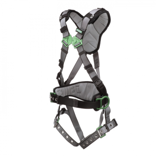 MSA 10195150, V-FIT Construction Harness, Extra Large, Back & Hip D-Rings, Tongue Buckle Leg Straps,