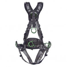 MSA 10195204, V-FIT Derrick Harness, Extra Small, Back, Chest & Hip D-Rings, Tongue Buckle Leg Strap
