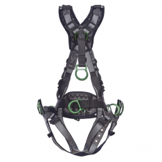 MSA 10195206, V-FIT Derrick Harness, Extra Large, Back, Chest & Hip D-Rings, Tongue Buckle Leg Strap