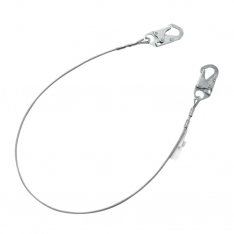 MSA 10199019, V-Series cable single-leg fixed restraint lanyard, 6', 36C small snaphooks, ANSI Z359.