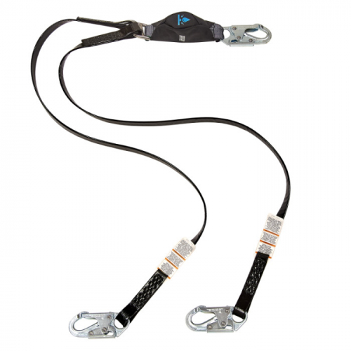 MSA 10207253, V-SERIES anti-corrosion twin leg energy absorbing lanyard, 6', small snaphook CSA Z259