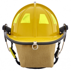 MSA 1044FDY, Cairns 1044, 4" Tuffshield, Yellow, Deluxe Leather w/ Crown Pad, PBI/Kevlar Earlap, N