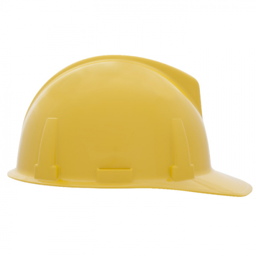 MSA 454721, Topgard Slotted Cap, Yellow, w/1-Touch Suspension