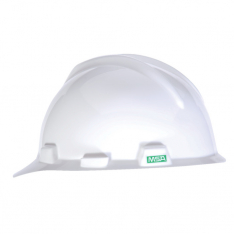 MSA 466354, V-Gard Slotted Cap, White, w/Staz-On Suspension