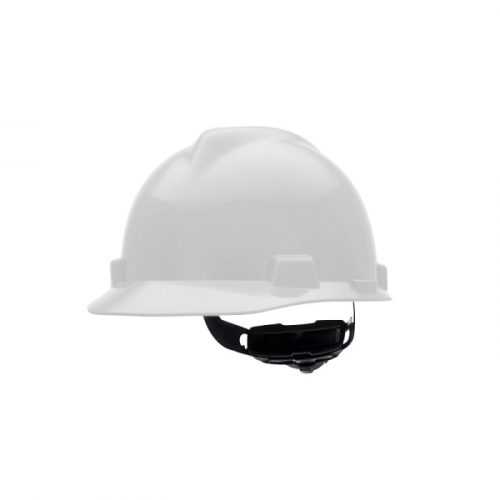 MSA 475358, V-Gard Slotted Cap, White, w/Fas-Trac III Suspension