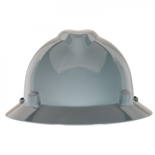 MSA 475367, V-Gard Slotted Full-Brim Hat, Gray, w/Fas-Trac III Suspension