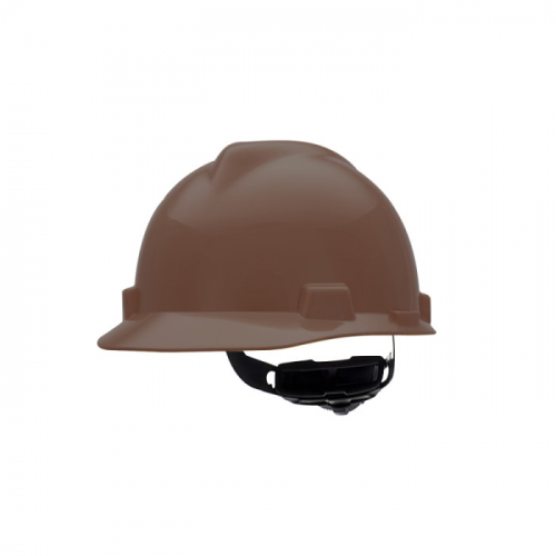 MSA 495854, V-Gard Slotted Cap, Brown, w/Fas-Trac III Suspension