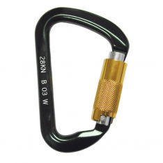 MSA 506259, Aluminum Carabiner, 7/8" gate opening, Auto-Locking, Black