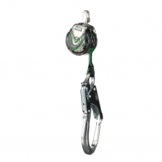 MSA 63011-00A, V-TEC Mini PFL, 6' (1.8m), single-leg, AL36CL snaphook, steel carabiner (top)