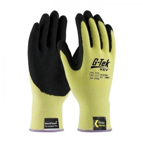 PIP 09-K1650/XXL, G-TEK KEV, 13G SEAMLESS KNIT YELLOW KEVLAR, NITRILE MICROFINISH GRIP A2