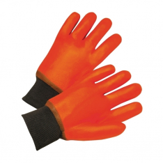 PIP 1007OR, WEST CHESTER KNIT WRIST, SMOOTH ORANGE PVC GLOVE, FOAM JERSEY LINER