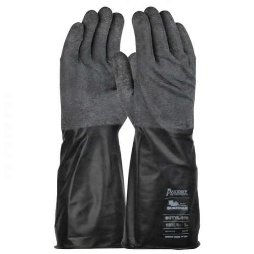 PIP 1UB0007RM, 14" UNLINED 7 MIL ROUGH GRIP RUBBER GLOVES