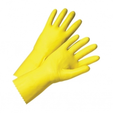 PIP 2312/10, POSIGRIP YELLOW LATEX GLOVE, FLOCK LINED, EMBOSSED PALM