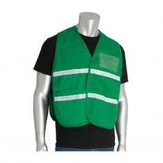 PIP 300-1505/M-XL, NON-ANSI IC VEST, K.GRN, POLYESTER, H&L CLOSURE, 1IN. WHITE GLOSS TAPE