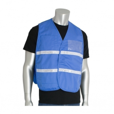 PIP 300-2509/M-XL, NON-ANSI IC VEST, LTB, POLY/COTTON, H&L CLOSURE, 1IN. WHITE GLOSS TAPE