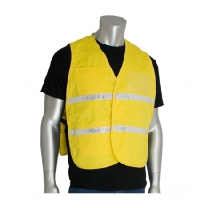 PIP 300-2510/M-XL, NON-ANSI IC VEST, YLW, POLY/COTTON, H&L CLOSURE, 1IN. WHITE GLOSS TAPE