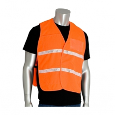 PIP 300-2512/M-XL, NON-ANSI IC VEST, HVO, POLY/COTTON, H&L CLOSURE, 1IN. WHITE GLOSS TAPE