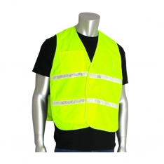 PIP 300-2513/M-XL, NON-ANSI IC VEST, HVY, POLY/COTTON, H&L CLOSURE, 1IN. WHITE GLOSS TAPE