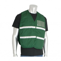 PIP 300-2514/M-XL, NON-ANSI IC VEST, FRG, POLY/COTTON, H&L CLOSURE, 1IN. WHITE GLOSS TAPE