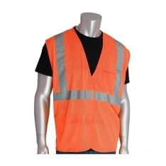 PIP 302-0702-OR/XL, CLASS 2 MESH VEST, 2 POCKETS, H&L CLOSURE, 2IN. TAPE, OR
