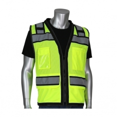 PIP 302-0800D-LY/XL, Type R Class 2 Cont. HD Tech Vest, D-Ring, Mic Tabs Two Tone Tape, LY