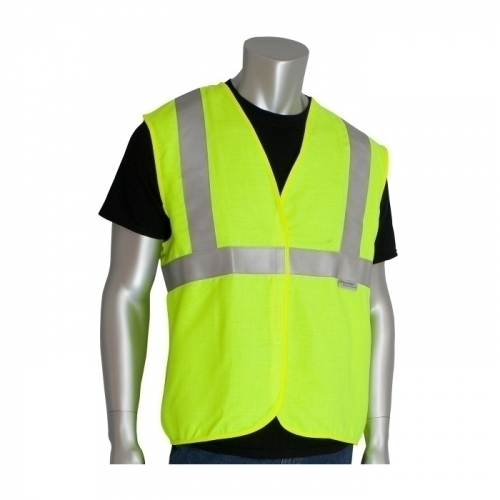 PIP 305-2200-3X, AR/FR CLASS 2 SOLID VEST, 8.9 CAL, FR TAPE, H&L CLOSURE, LY