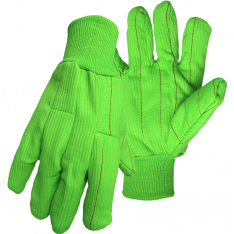 PIP 30PCN, DOUBLE PALM, POLYESTER/COTTON, HV GREEN, NAP-IN FINISH, KNIT WRIST