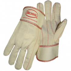 PIP 30SI, BOSS, DOUBLE PALM, 100% COTTON, CLUTE CUT, RUBBERIZED SAFETY CUFF