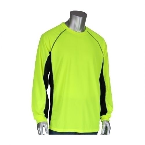 PIP 310-1150B-LY/3X, NON-ANSI LONG SLEEVE BLACK TRIM T-SHIRT, UV AND INSECT PROTECTION