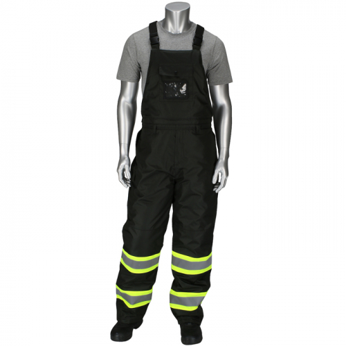 PIP 318-1780-BK/2X, RIP STOP INSULATED BIB OVERALL, REMOVABLE BIB, TWO TONE TAPE, BLACK, 2XL