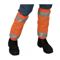 PIP 319-GT1-OR, CLASS E MESH GAITER, 2" REFLECTIVE TAPE, ELASTIC W/SIDE OPENING, OR OPENING