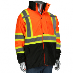 PIP 333-1772-OR/2X, R3 RIP STOP TWO TONE 3IN1 JACKET W/REMOVABLE GRID FLEECE LINING, OR, 2X