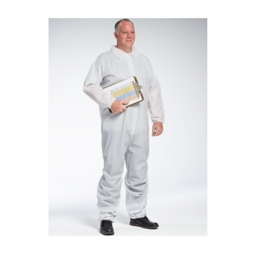 PIP 3402/XXL, WEST CHESTER, PE LAMINATE WHITE COVERALL ELASTIC WRIST AND ANKLE