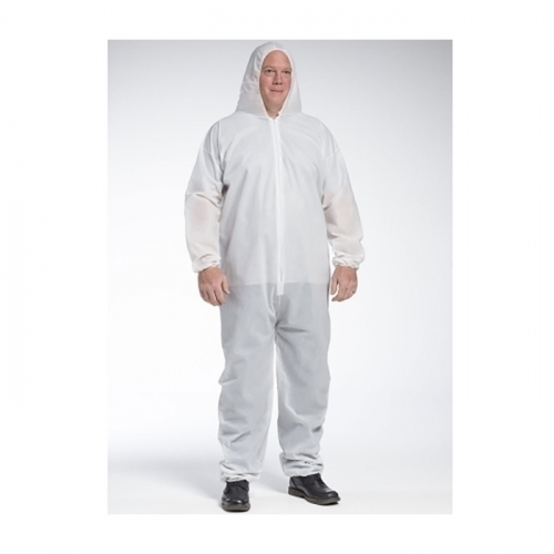 PIP 3406/XXXL, WEST CHESTER, PE LAMINATE WHITE COVERALL ELASTIC WRIST, ANKLE, HOOD