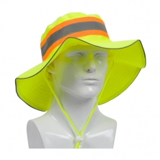 PIP 350-RANGER, HI-VIS RANGER HAT, ANSI FABRIC AND REFLECTIVE, DRAWSTRING, LY