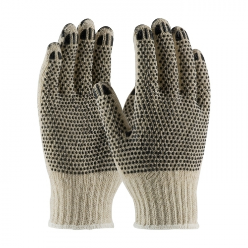 PIP 36-C330PDD/S, FINGERNAILS , COTTON/POLY 7G HW, COATED FINGER TIPS,2 SIDE BLK. DOT