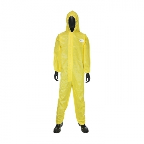 PIP 3678B/2XL, POSIWEAR, UB PLUS, YELLOW COVERALL, ELASTIC WRIST AND ANKLE, HOOD