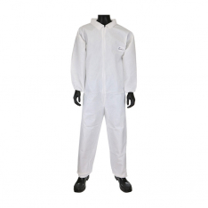 PIP 3702/L, POSIWEAR, UB, WHITE COVERALL, ELASTIC WRIST AND ANKLE