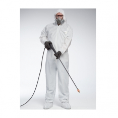 PIP 3709/L, POSIWEAR, UB, WHITE COVERALL, HOOD, BOOT, ELASTIC WRIST AND ANKLE