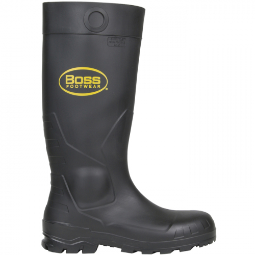 PIP 380-800/6, PLAIN TOE PVC WATERPROOF BOOT, PRE-FORMED INSOLE MADE IN USA, BLACK